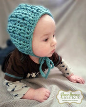 Load image into Gallery viewer, Crochet Pattern for Double Helix Baby Bonnet | Crochet Baby Bonnet Pattern | Baby Hat Crocheting Pattern | DIY Written Crochet Instructions
