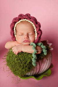 Crochet Pattern for Flower Baby Bonnet | Crochet Baby Bonnet Pattern | Baby Hat Crocheting Pattern | DIY Written Crochet Instructions