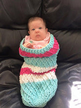 Load image into Gallery viewer, Crochet Pattern for Mini Harlequin Baby Cocoon or Swaddle Sack | Crochet Snuggle Sack Pattern | Baby Cocoon Crocheting Pattern | DIY Written Crochet Instructions
