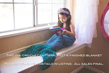 Load image into Gallery viewer, Crochet Pattern for Mermaid Tail Blanket (DIY Tutorial) | Crochet Mermaid Cocoon Pattern | Mermaid Tail Crocheting Pattern | DIY Written Crochet Instructions
