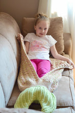 Load image into Gallery viewer, Crochet Pattern for Mermaid Tail Blanket (DIY Tutorial) | Crochet Mermaid Cocoon Pattern | Mermaid Tail Crocheting Pattern | DIY Written Crochet Instructions
